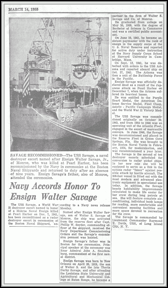 scan of March 14, 1955 newspaper article