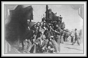 photograph of crew celebrating end of war