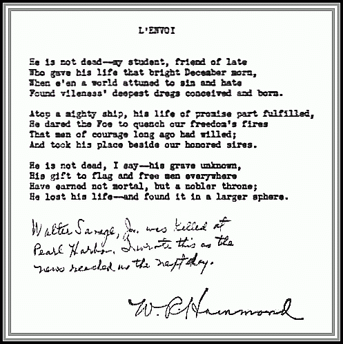 scanned copy of poem written by W. R. Hammond