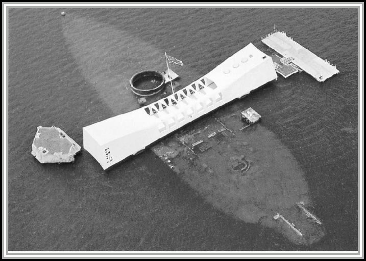 photograph of the USS ARIZONA Memorial.