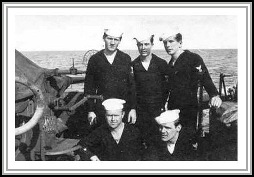 photograph of unknown shipmates - Tom Honner is pictured in the upper right