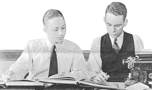 photocopy of Luther Reed, Business Manager, and Walter Savage, Editor (1936 Chacahoula yearbook staff)
