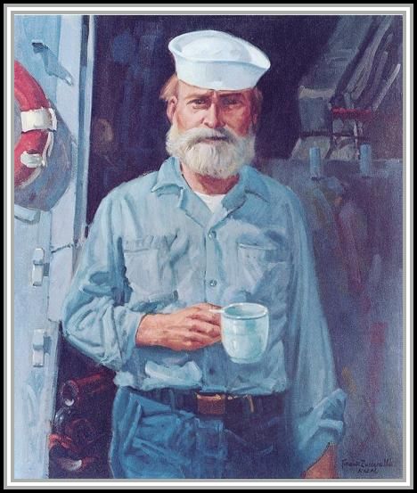 image of oil painting by Frank E. Zuccarelli, entitled "Old Salt of the Sixth Fleet"