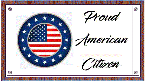 graphic plaque "Proud American Citizen"