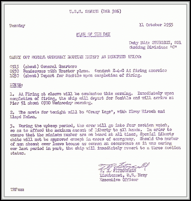 scanned copy of POD 11 October, 1955