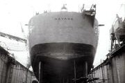 USS Savage in Philippine dry dock