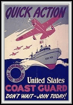 scan of poster QUICK ACTION United States Coast Guard Don't Wait-Join Today!
