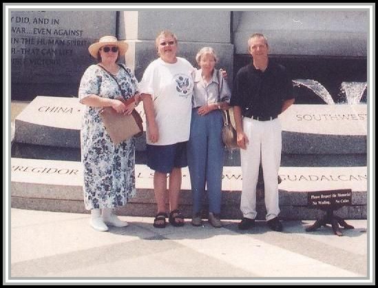 photograph at the WWII Memorial in August 2006 with Donna Day Deters, Diane C. Day, June Coakley, John Boyer (Coakley's grandson).