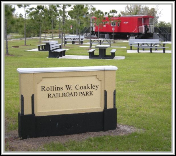photograph of sign at Rollins W. Coakley Railroad Park