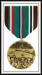 scan of European African Middle Eastern Campaign medal                (with one Battle Star)