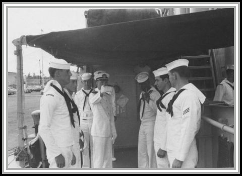 photograph of side boys with Ensign Glenn Skaggs in center